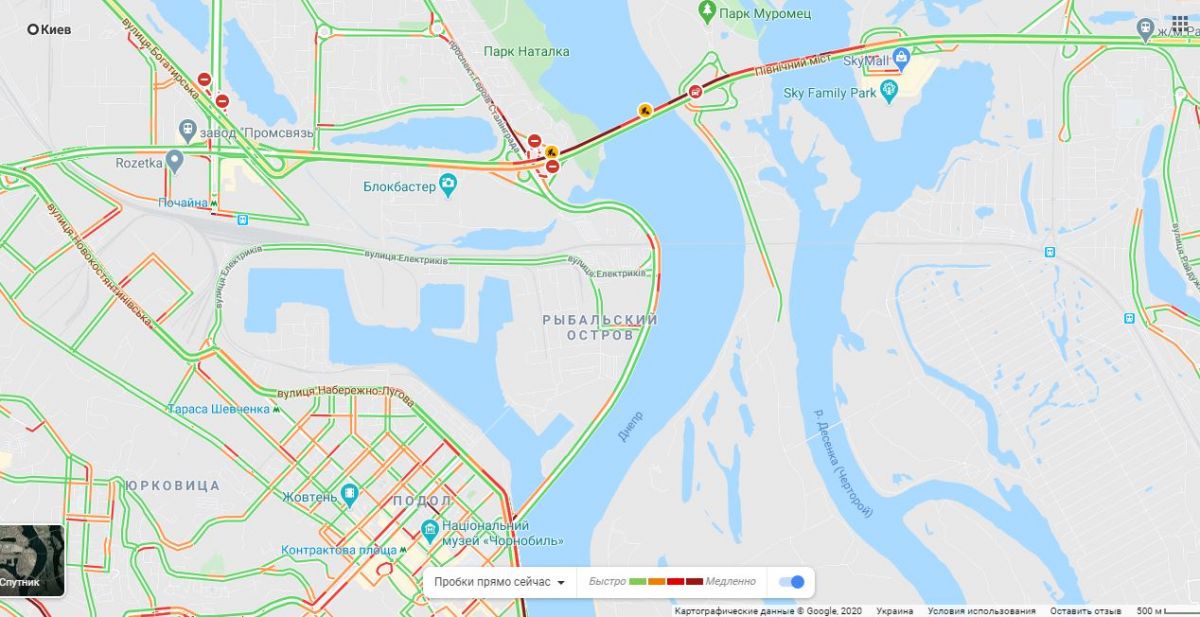 Тянучка на Северном мосту. Карта: Google Maps