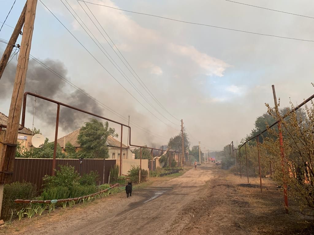 Пожар в Луганской области. Фото: ГосЧС
