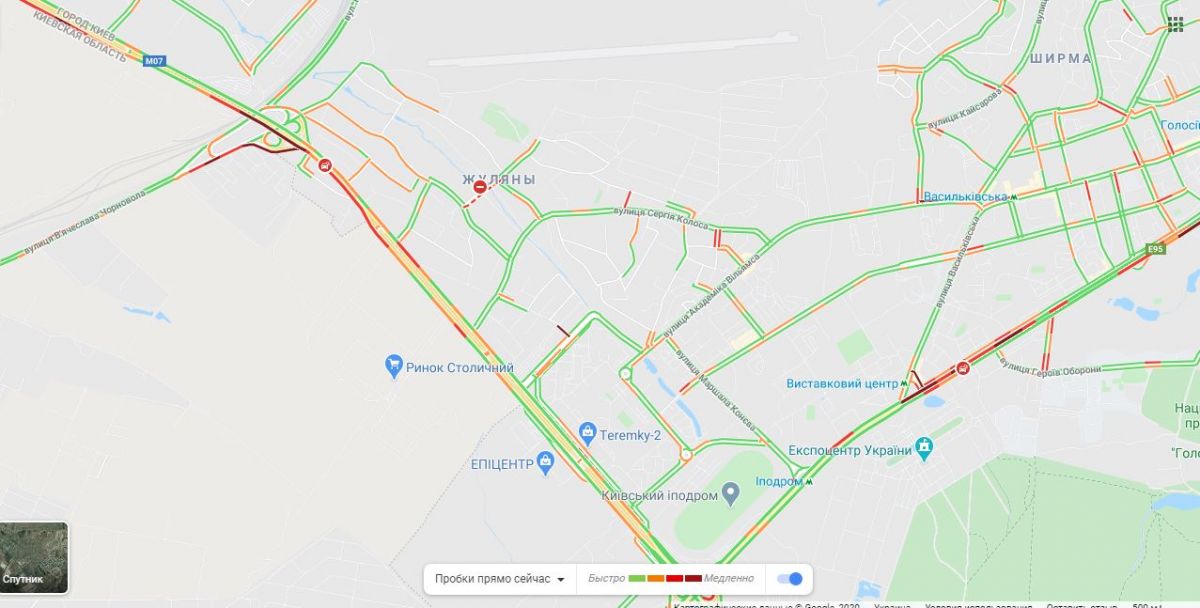 Тянучка на Большой Окружной дороге. Карта: Google Maps