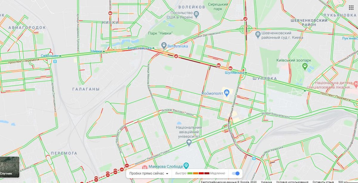 Тянучка на проспекте Победы. Карта: Google Maps