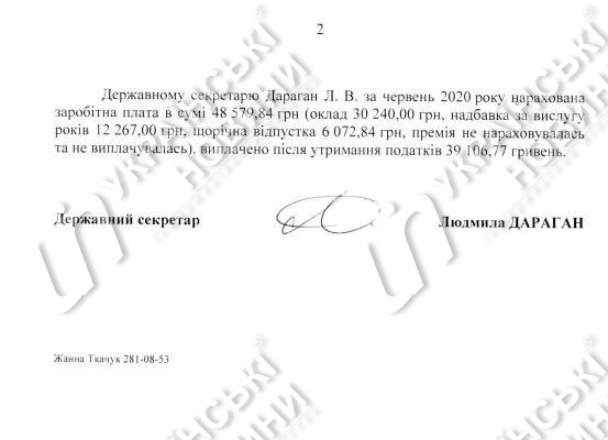 Зарплата в міністерстві у справах ветеранів. Відповідь на запит Українських Новин 