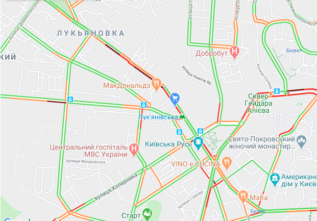 Пробки в Киеве. Фото: infoportal.kiev.ua