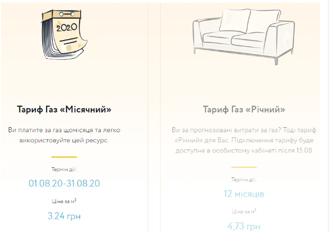 Тарифы на газ для населения от 