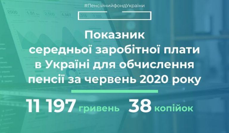 Показатель средней заработной платы за июнь. Инфографика: Facebook/Пенсионный фонд Украины

