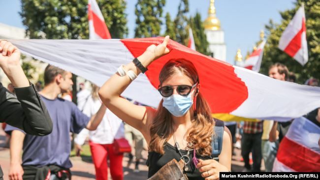 В Киеве прошел марш в поддержку белорусов. Фото: Радіо Свобода