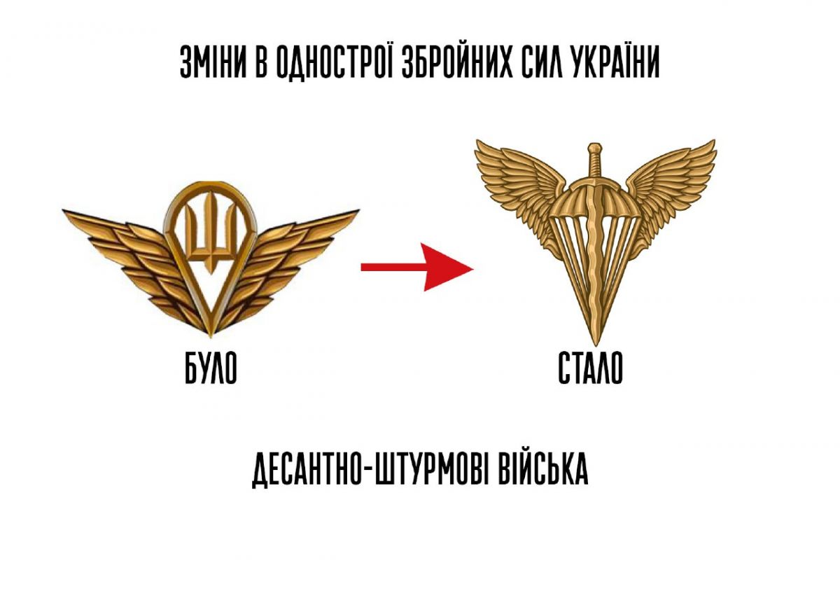 Изменение эмблемы Десантно-штурмовых войск ВСУ. Фото: mil.gov.ua