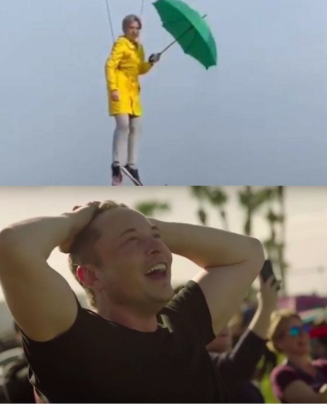 Реакція соцмереж на політ Верещук на парасольці.  Фото: Facebook