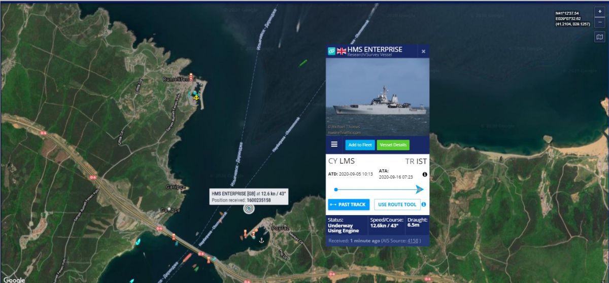 Корабель Королівських ВМС Великобританії HMS Enterprise.  Фото: Facebook Андрій Клименко