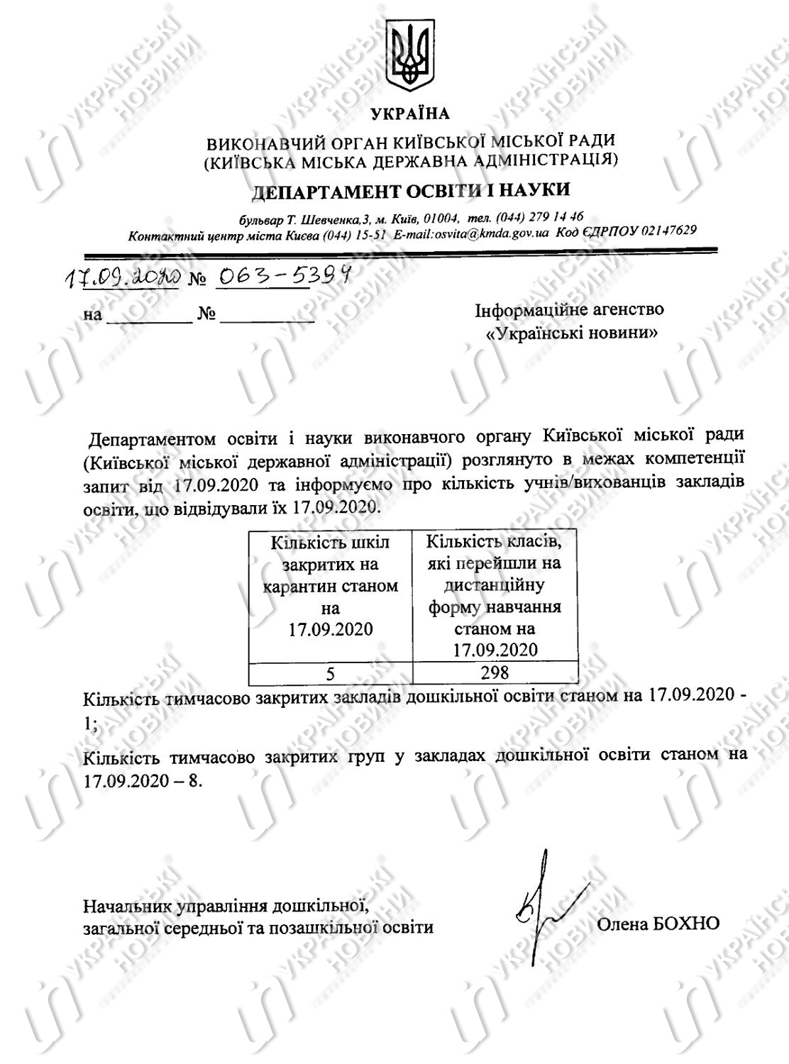 Сколько школ в Киеве закрыты на карантин и сколько классов переведены на дистанционное обучение. Ответ на запрос Українських Новин