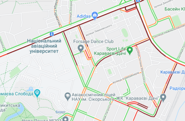 Пробки в Киеве утром