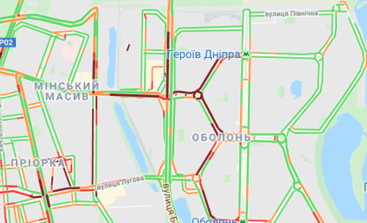 Пробки на Оболони
