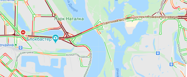 Пробки на Северном мосту