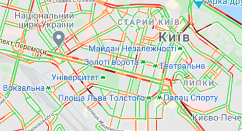 Пробки в центре Киева