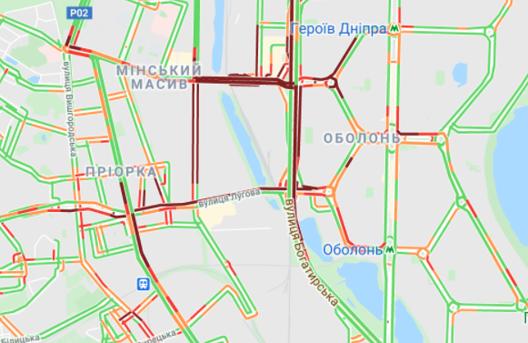 Пробки на Оболони