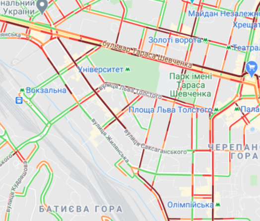 Пробки в центре Киева