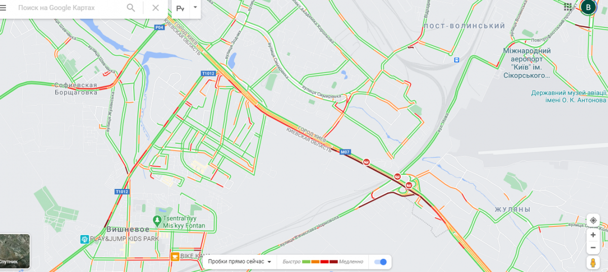 ДТП на Большой Окружной дороге. Карта: Google Maps