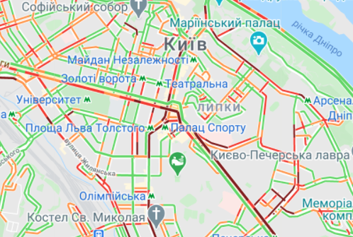 Пробки в центрі Києва