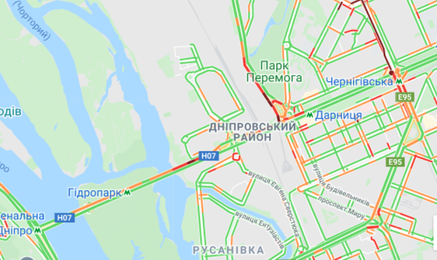 Пробки на Броварском проспекте