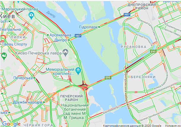 Заторы на мостах. Фото: 