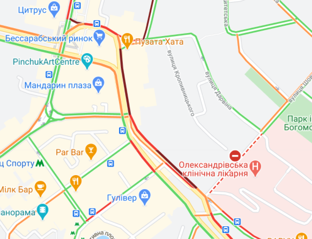 Пробки в центрі