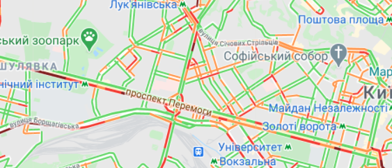 Пробки на проспекті Перемоги
