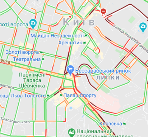 Пробки в центре Киева