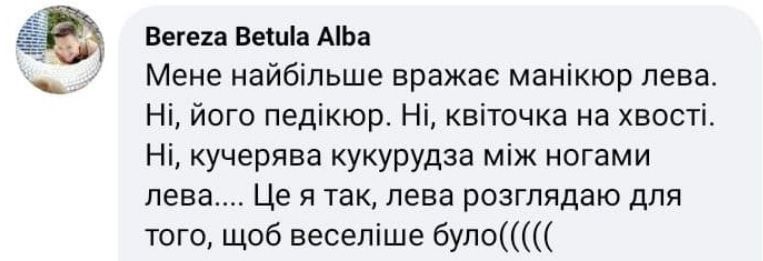 Коментар в соцмережі про ескіз великого Державного Герба.  Скріншот: Facebook / Bereza Betula Alba