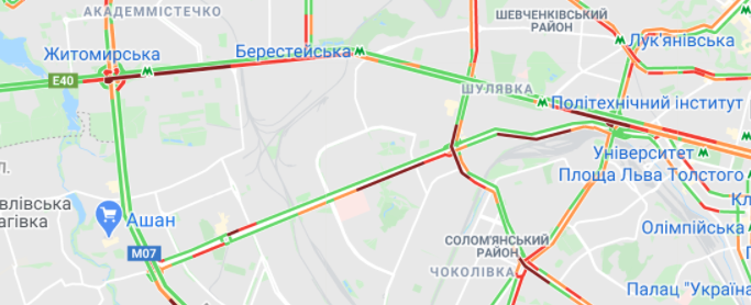 Пробки на проспекте Победы