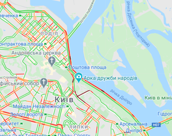 Пробки на Подоле