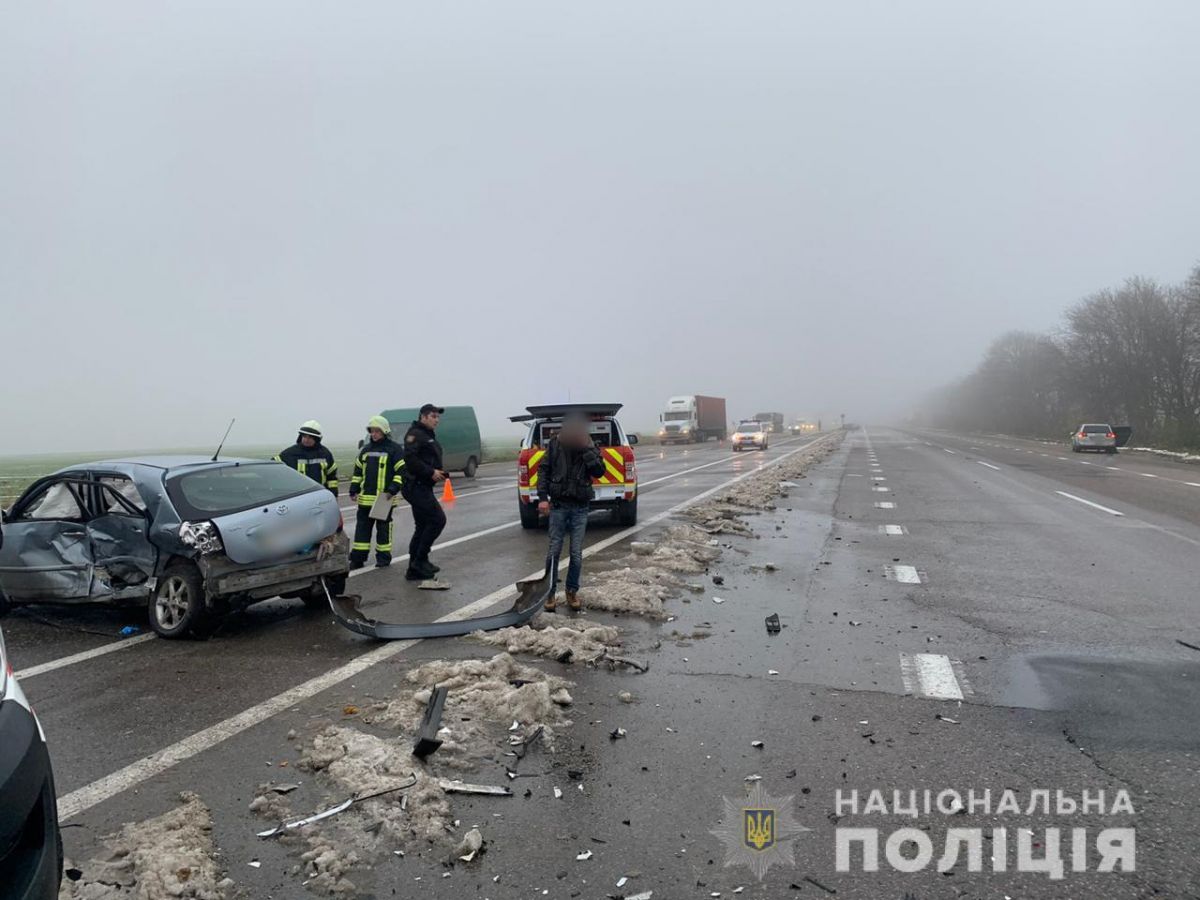 ДТП на трасі Одеса-Київ.  Фото: прес-служба поліції.