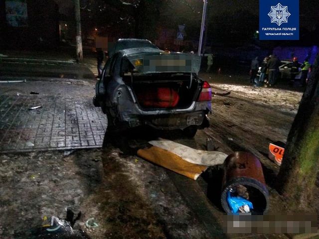 Поврежденный в ДТП автомобиль. Фото: Патрульная полиция Черкасской области