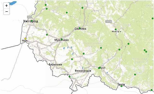 Гідрологічна ситуація в Закарпатській області.  Фото: Український гідрометцентр