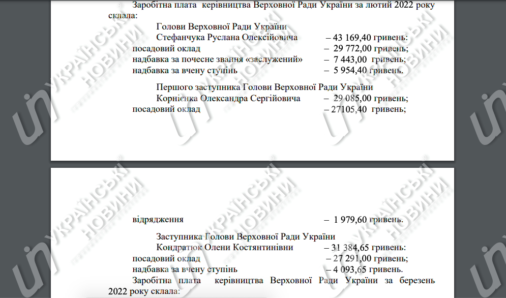 Ответ аппарата Рады на запрос Українських Новин.