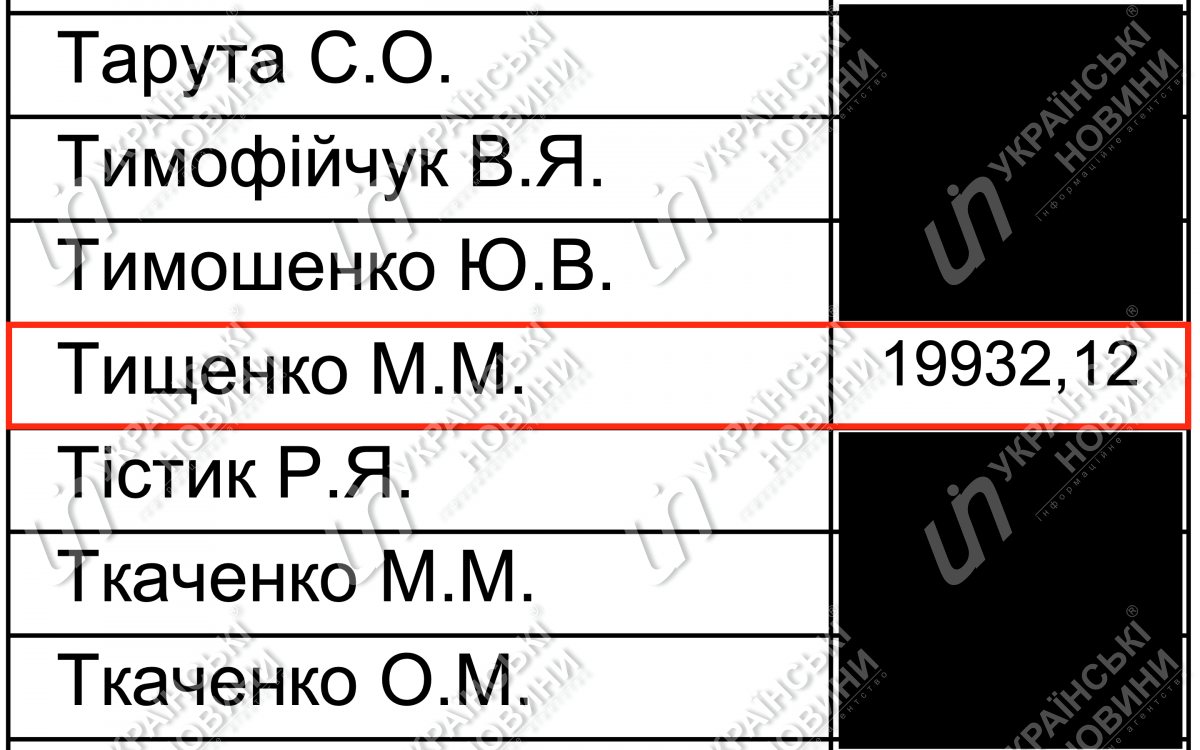 Зарплата Тищенко в феврале. Ответ на запрос Українських Новин