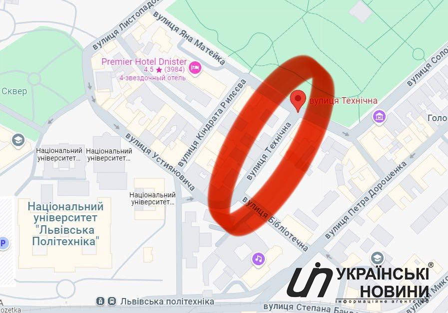 вул. Технічна (Ірини Фаріон) на мапі Львова