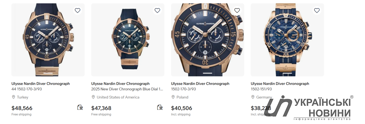 Модельний ряд Ulysse Nardin Diver Chronograph. Скриншот: УН