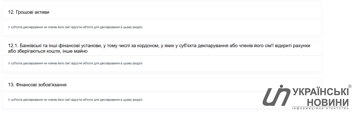 Декларація Олени Климович. Скриншот: УН