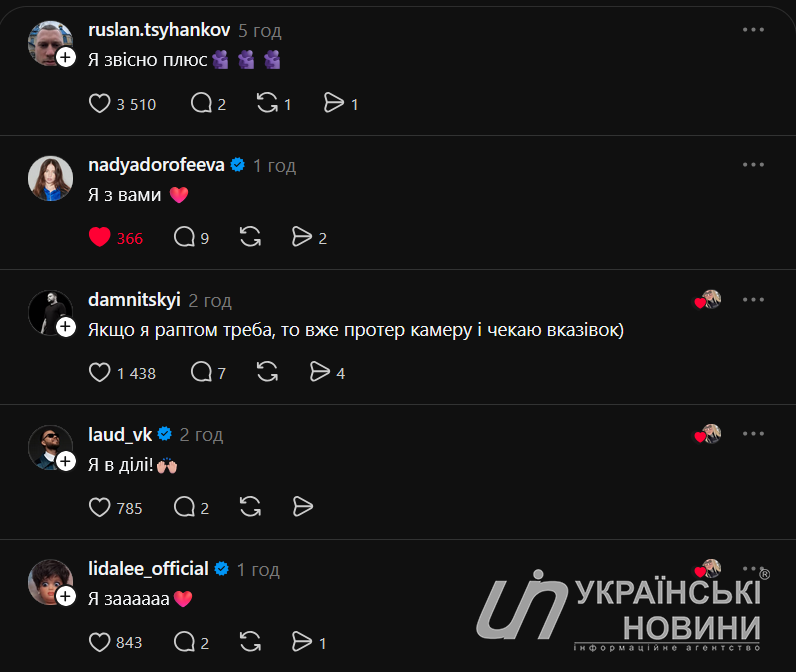 Коментарі під дописом. Скриншот: Українські Новини