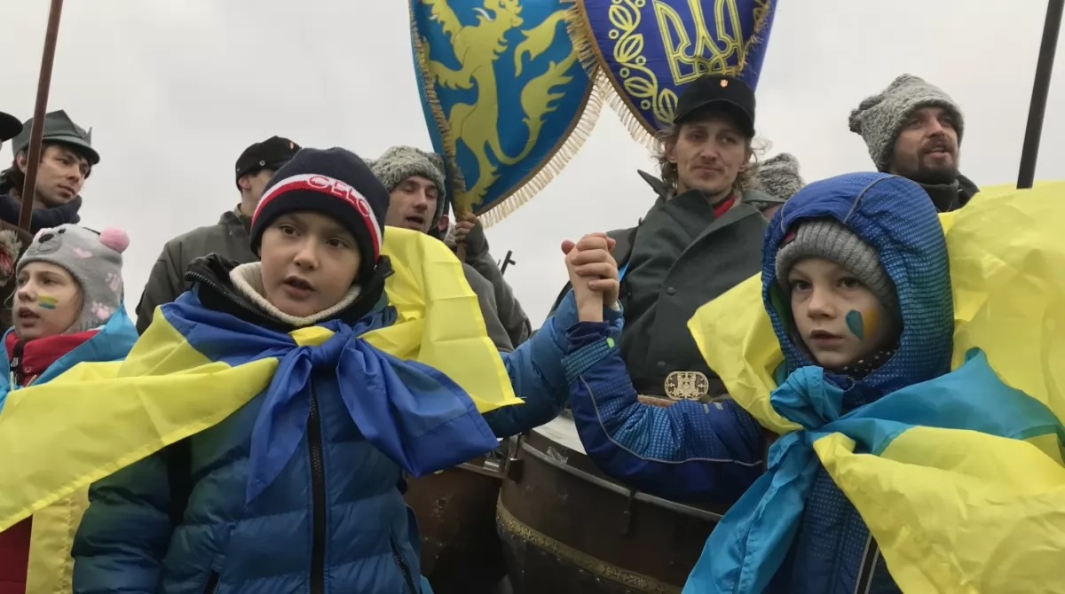 Цепь единения в Киеве. Фото: 44.ua