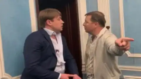 Бійка Ляшко і Геруса. Скріншот відео Олега Ляшка