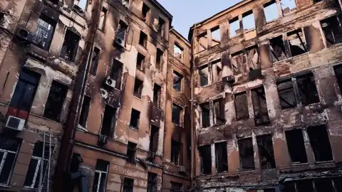 Сгоревший колледж в Одессе. Фото: https://www.facebook.com/maksymkutsyi