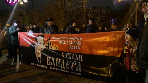 Факельное шествие в Киеве. Фото: Telegram Klymenko Time