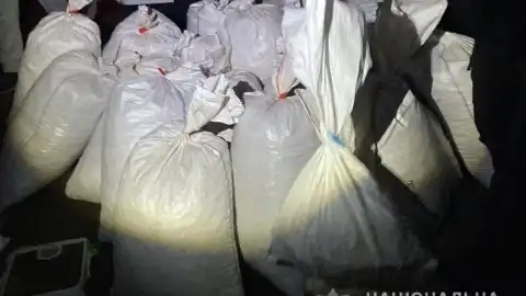 Янтарь в мешках. Фото: пресс-служба Полиции