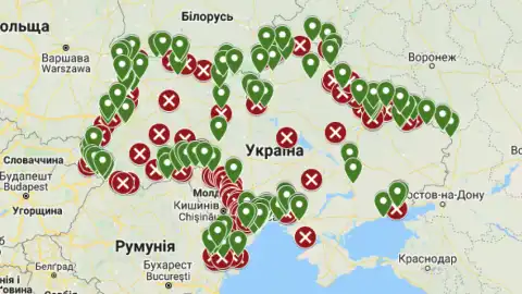 Карта пунктов пропуска. Фото: Карты google
