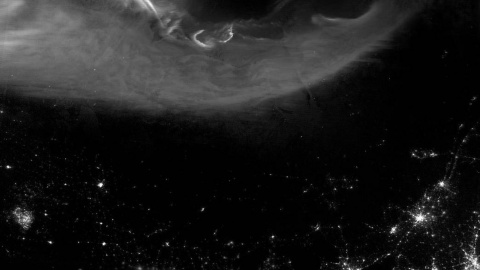 В кадр попало северное сияние над Северной Америкой. Фото: nasa.gov