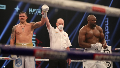 Усик-Чисора. Фото: Matchroom Boxing via Twitter