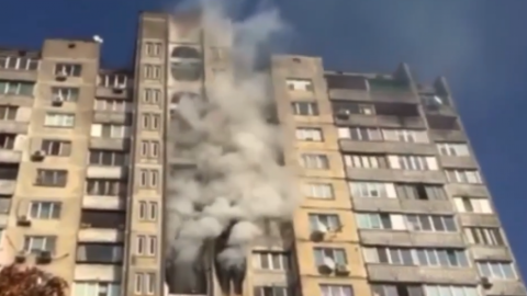 Пожежа на Троєщині. Скріншот відео