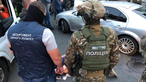 Задержание в центре Киева. Фото: Управление коммуникации Национальной полиции Украины 