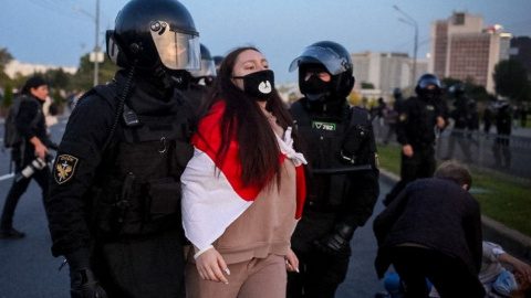 Затримання на акції протесту в Білорусі. Фото: TUT.by.

