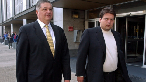 Лазаренко с сыном Александром Лазаренко в 2004 году, nytimes.com